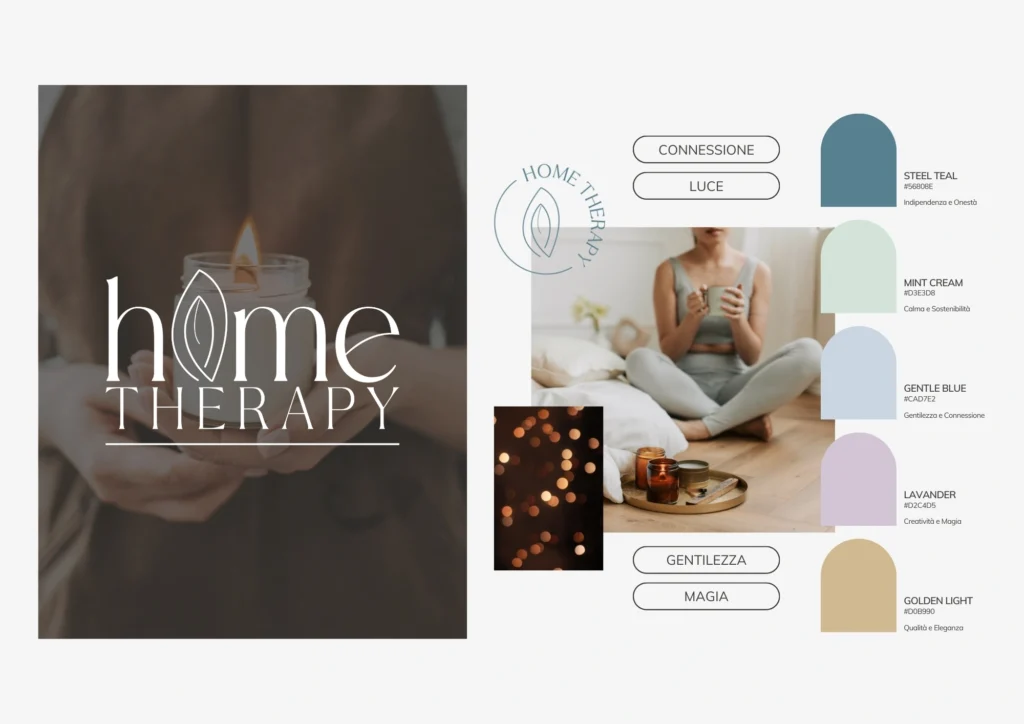 studio logo palette colori feed instagram moodboard font brand identity